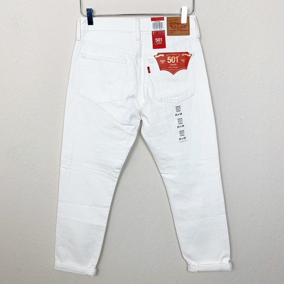 Levi’s 501 White Taper Jeans - Picture 5 of 8
